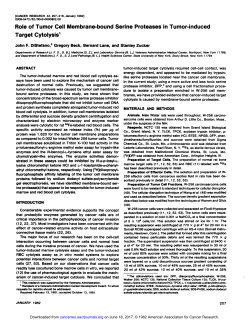 Role of Tumor Cell Membrane-bound Serine
