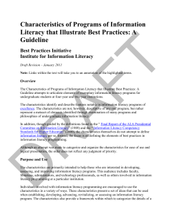 Characteristics of Programs of Information Literacy that Illustrate