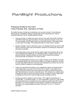 Preparing Scripts for the Actor