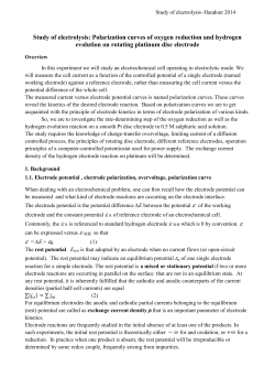 Study of electrolysis: Polarization curves of oxygen reduction and