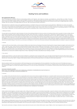 Booking Terms and Conditions