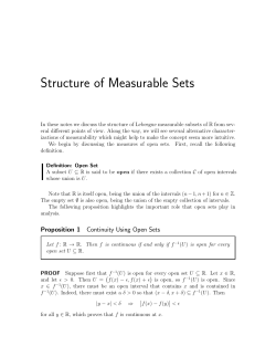 Structure of Measurable Sets