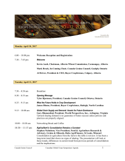 1 10:30 &ndash; 11:15 am - Canadian Global Crops Symposium