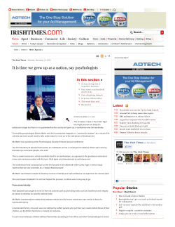 It is time we grew up as a nation, say psychologists