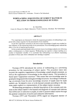 Webteaching: Sequencing of subject matter in relation to prior