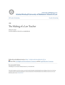 The Making of a Law Teacher - ScholarWorks