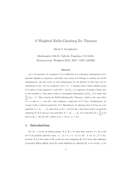 A Weighted Erd˝os-Ginzburg-Ziv Theorem