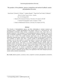 The paradox of the plankton: species competition and