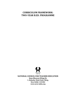 curriculum framework: two-year b.ed. programme