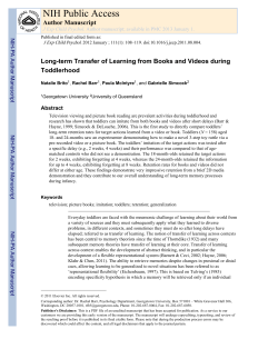 Brito N., Barr R., McIntyre P., Simcock G., (2012)