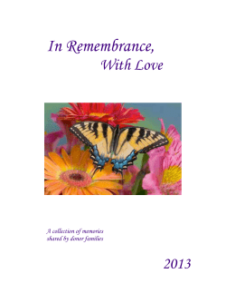 In Remembrance, With Love - LifeShare Of The Carolinas