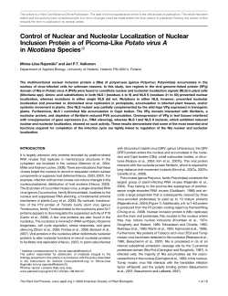 Control of Nuclear and Nucleolar Localization of