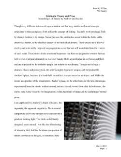 Folding in Theory and Prose Something`s of Beauty by Andrew and