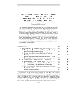 dangerousness on the loose: constitutional limits to immigration