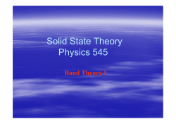 Solid State Theory Physics 545