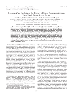 Genome-Wide Analysis of the Biology of Stress Responses through