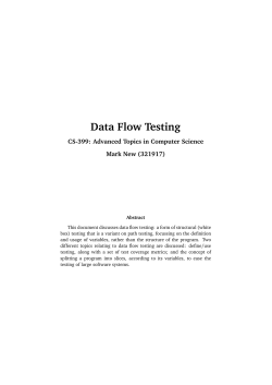 Data Flow Testing - Department of Computer Science