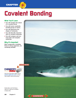 Chapter 9: Covalent Bonding