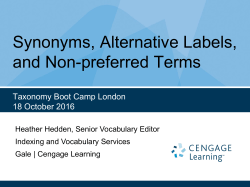 Synonyms, Alternative Labels, and Non