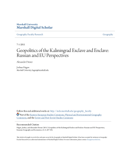 Geopolitics of the Kaliningrad Exclave and Enclave: Russian and