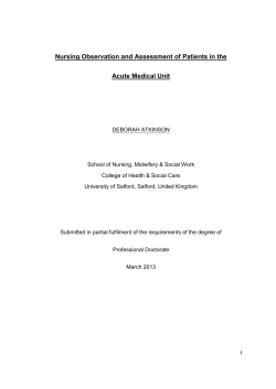 Nursing Observation and Assessment of Patients