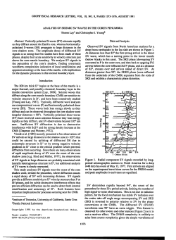 Thorne Lay 1 and Christopher J. Young 2