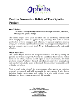 Positive Normative Beliefs of The Ophelia Project