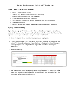 Signing, Re-signing and Cosigning ITT Service Logs