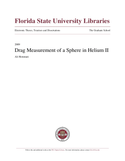 Drag Measurement Of A Sphere In Helium II - DigiNole!
