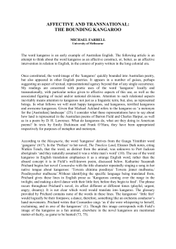 the bounding kangaroo - Sydney Open Journals online