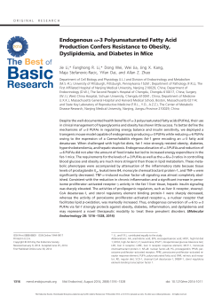Endogenous &omega;-3 Polyunsaturated Fatty Acid Production Confers