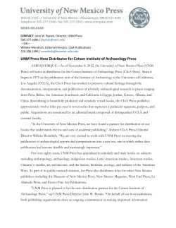 press release - The University of New Mexico Press