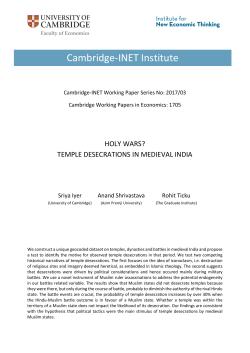 Holy Wars? - The Cambridge-INET Institute