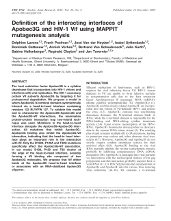 Definition of the interacting interfaces of Apobec3G and HIV