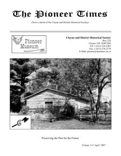 Spring - Cloyne Pioneer Museum and Archives