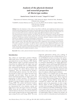 Analysis of the physical-chemical and sensorial properties of Maria