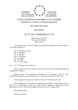 CEDH, Pancenko v. Latvia