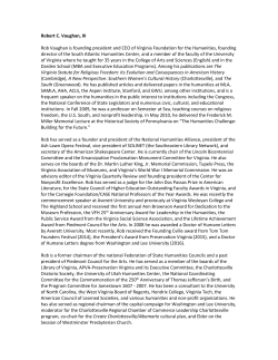Robert C. Vaughan, III - Virginia Foundation for the Humanities