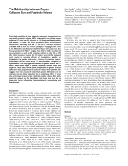 The Relationship between Corpus Callosum Size and Forebrain