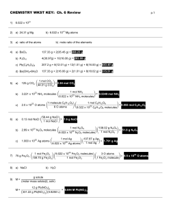 CHEMISTRY WKST KEY: Ch. 6 Review