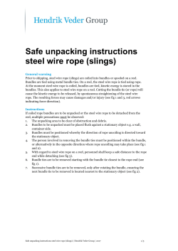 Safe unpacking instructions steel wire rope (slings)