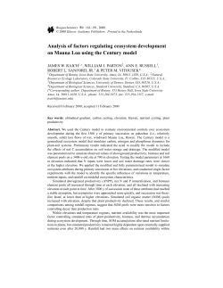 Analysis of factors regulating ecosystem development on Mauna
