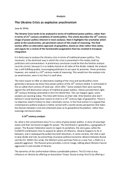 The Ukraine Crisis as explosive anachronism