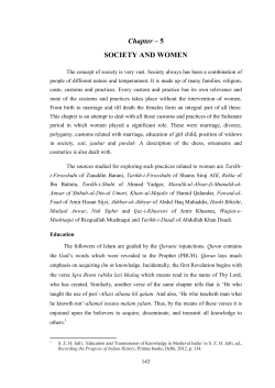 Chapter &ndash; 5 SOCIETY AND WOMEN