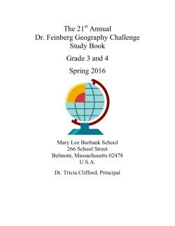 The 21 Annual Dr. Feinberg Geography Challenge Study Book