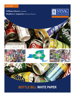 bottle bill white paper - New York State Association of Counties