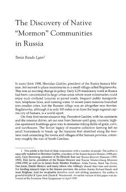 The Discovery of Native "Mormon" Communities in Russia