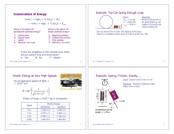 Conservation of Energy Example: Toy Car Going through Loop