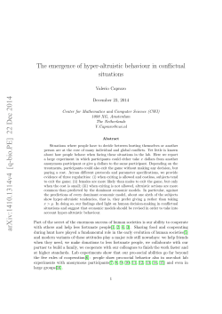 The emergence of hyper-altruistic behaviour in conflictual situations