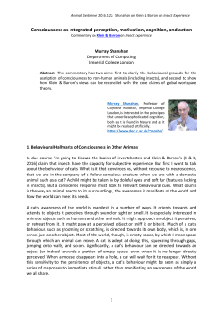 Consciousness as integrated perception, motivation, cognition, and